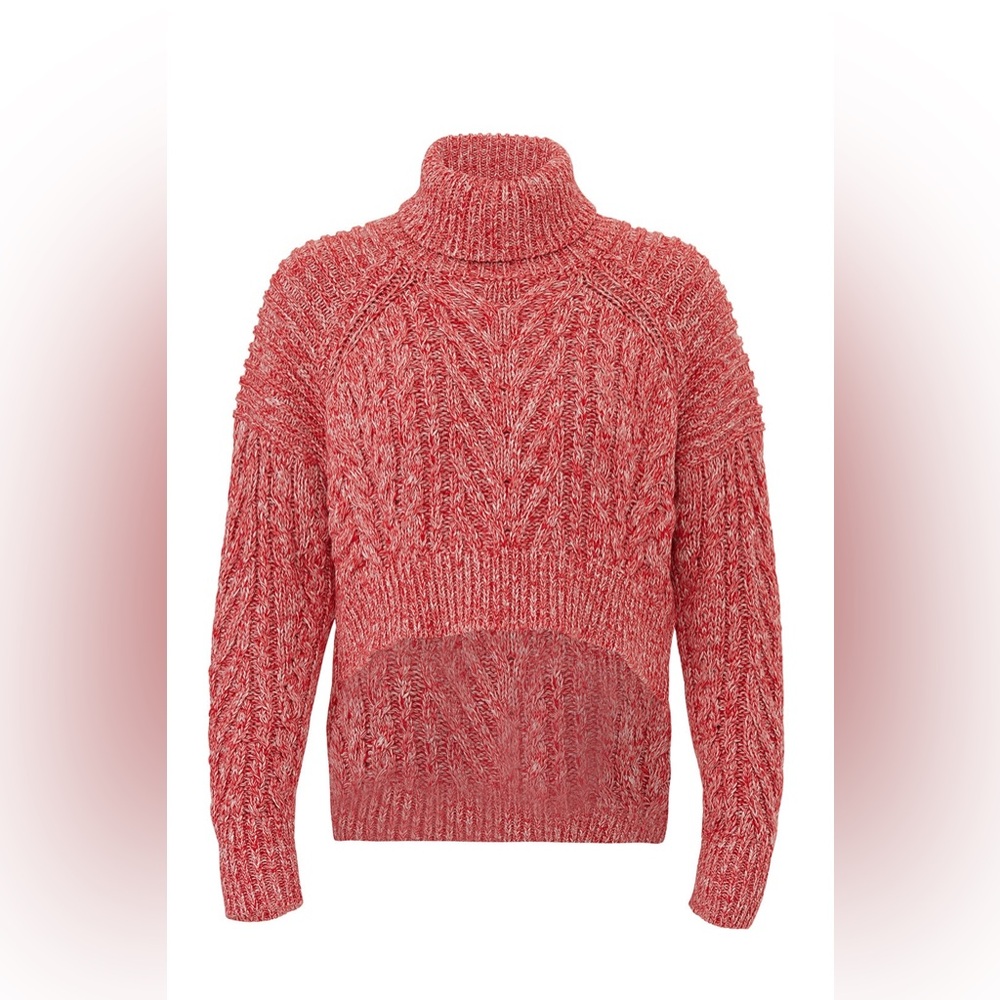 C/MEO‎ COLLECTIVE Up Together Knit Sweater in Red Cable Knit Cotton size medium
